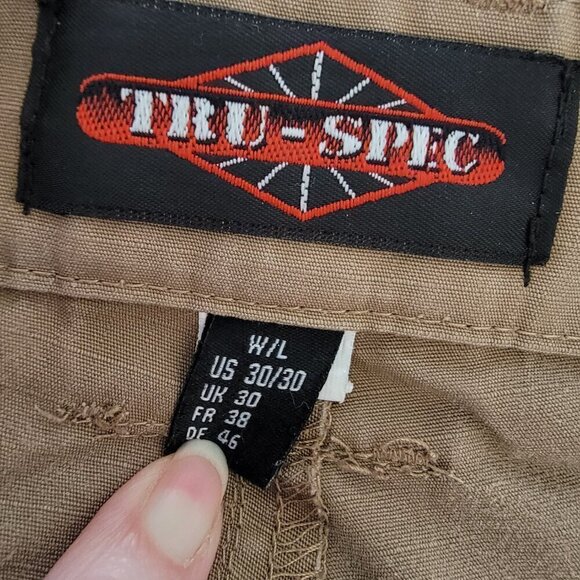 Tru Spec Original Tactical Pants Mens Cargo Dark Kahki 30X30 - Picture 12 of 13